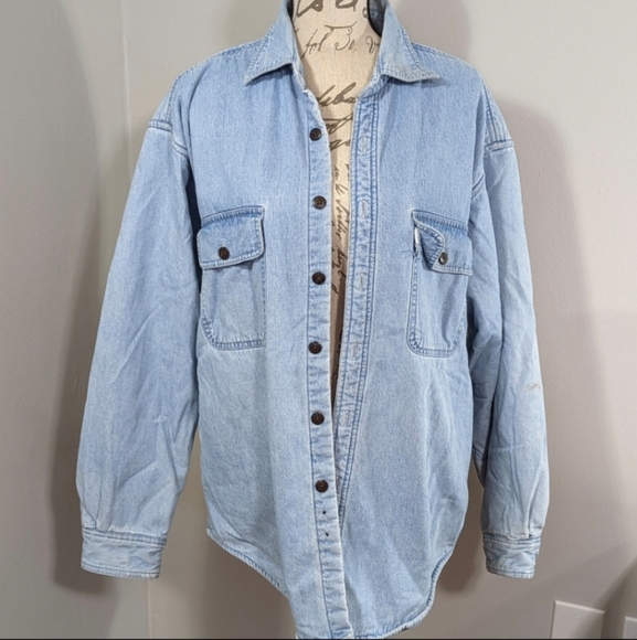 VTG "American Blue" Denim Jacket Men's Size Medium Fleece Cowboy Work Wear - Picture 1 of 10